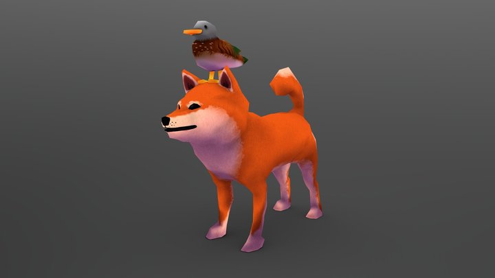 Shiba & Duck 3D Model