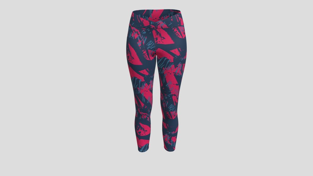 Retro Brushstroke Workout Tights