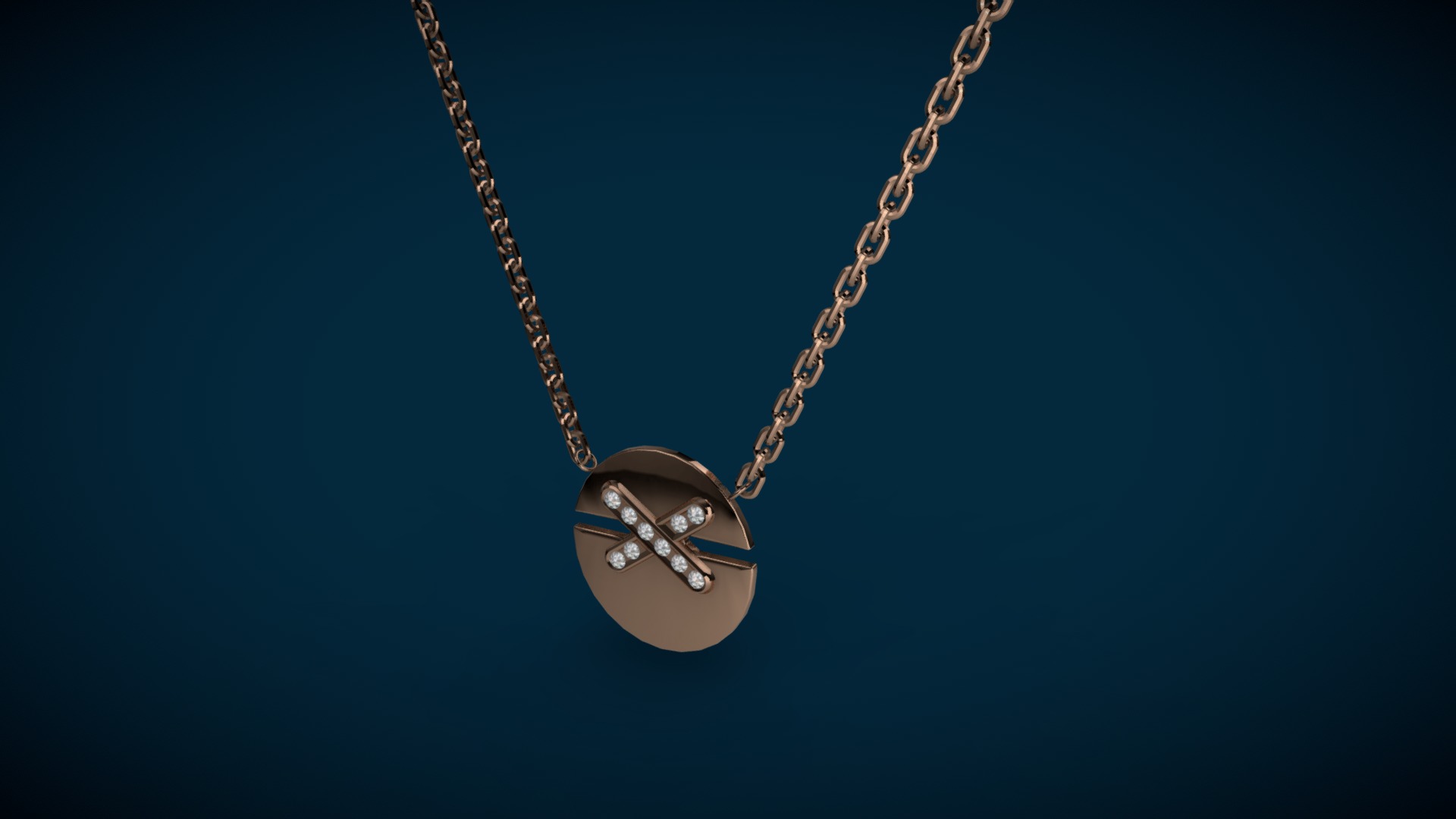 3D model Medaillon - This is a 3D model of the Medaillon. The 3D model is about a necklace with a pendant.