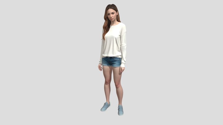 Cream Top and Denim Shorts – Free 3D Model STL
