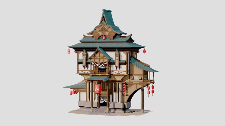 Oriental Building 3D Model