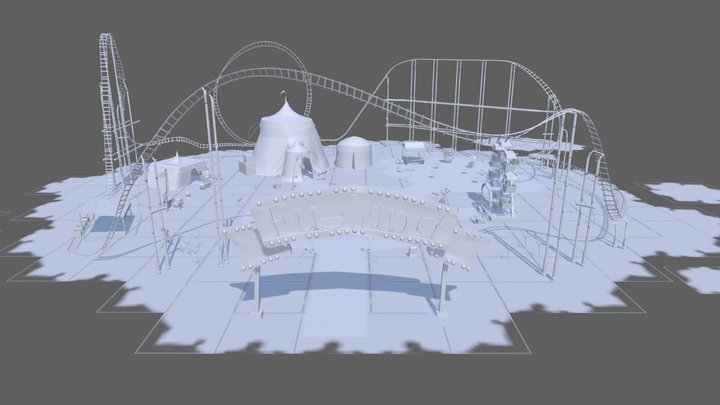 Theme Park Environment 3D Model