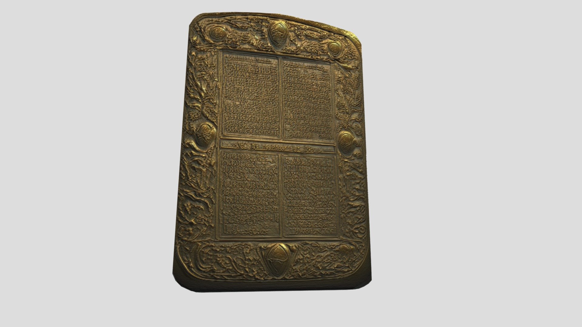 Golden Tablet 001 Download Free 3D model by RadioactiveAG [f441b7c] Sketchfab
