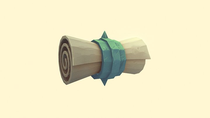Stylized Diffuse Scroll 3D Model