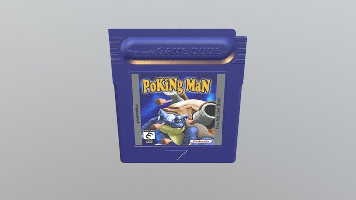 Poking Man Blue (GameDude Cartridge) 3D Model