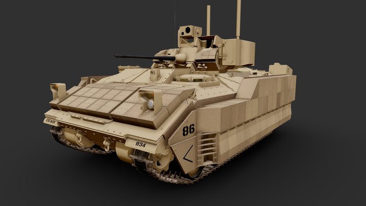 M2A3 Bradley Busk III Fighting Vehicle 3D Model