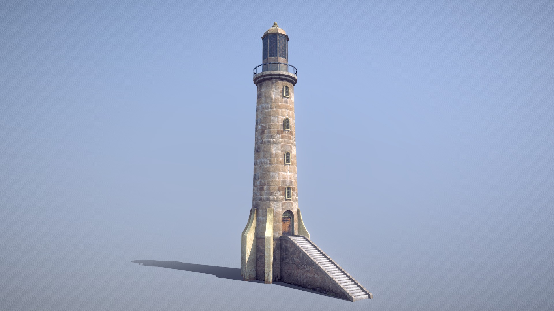 3D model Stone Fort Lighthouse - This is a 3D model of the Stone Fort Lighthouse. The 3D model is about a lighthouse with a blue sky.