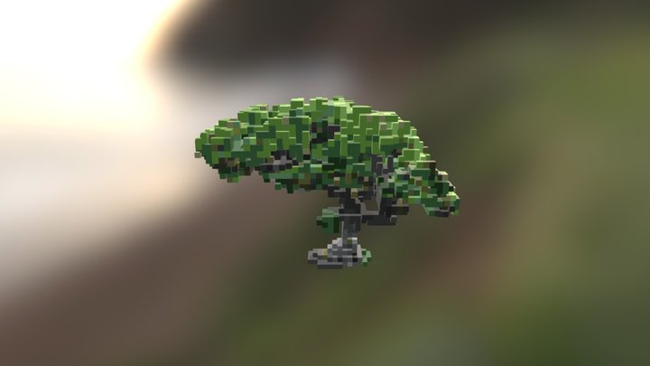 Large Tree Voxel 3D Model