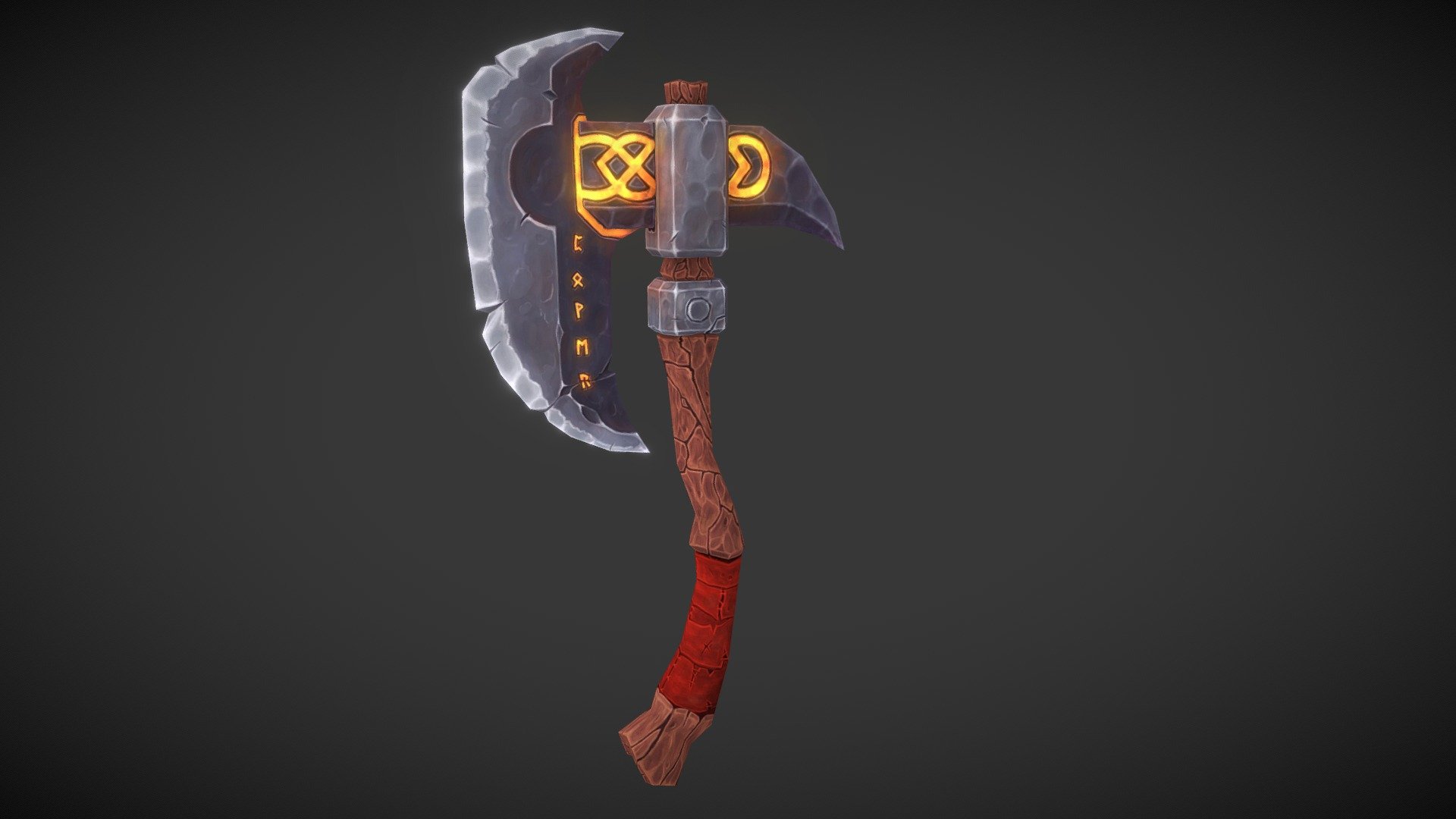 Hand-painted Dwarven Axe - 3d Model By Fjordreig [f4537d6] - Sketchfab