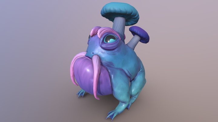 Elder Lotus Frog Creature 3D Model