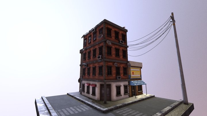 A random city block 3D Model