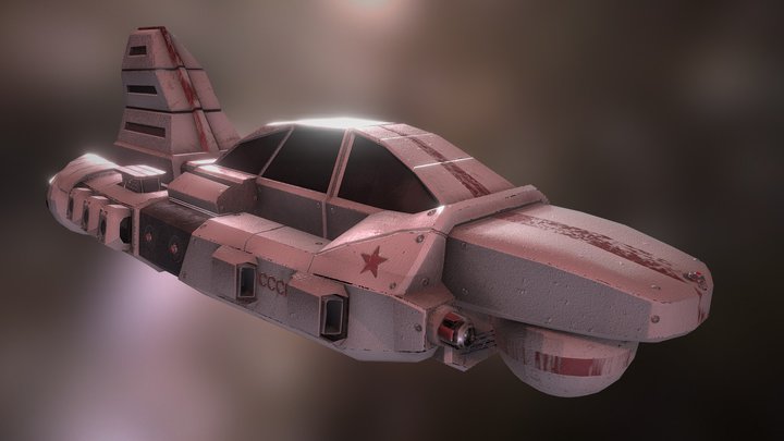 Orbiting Spaceship 3D Model