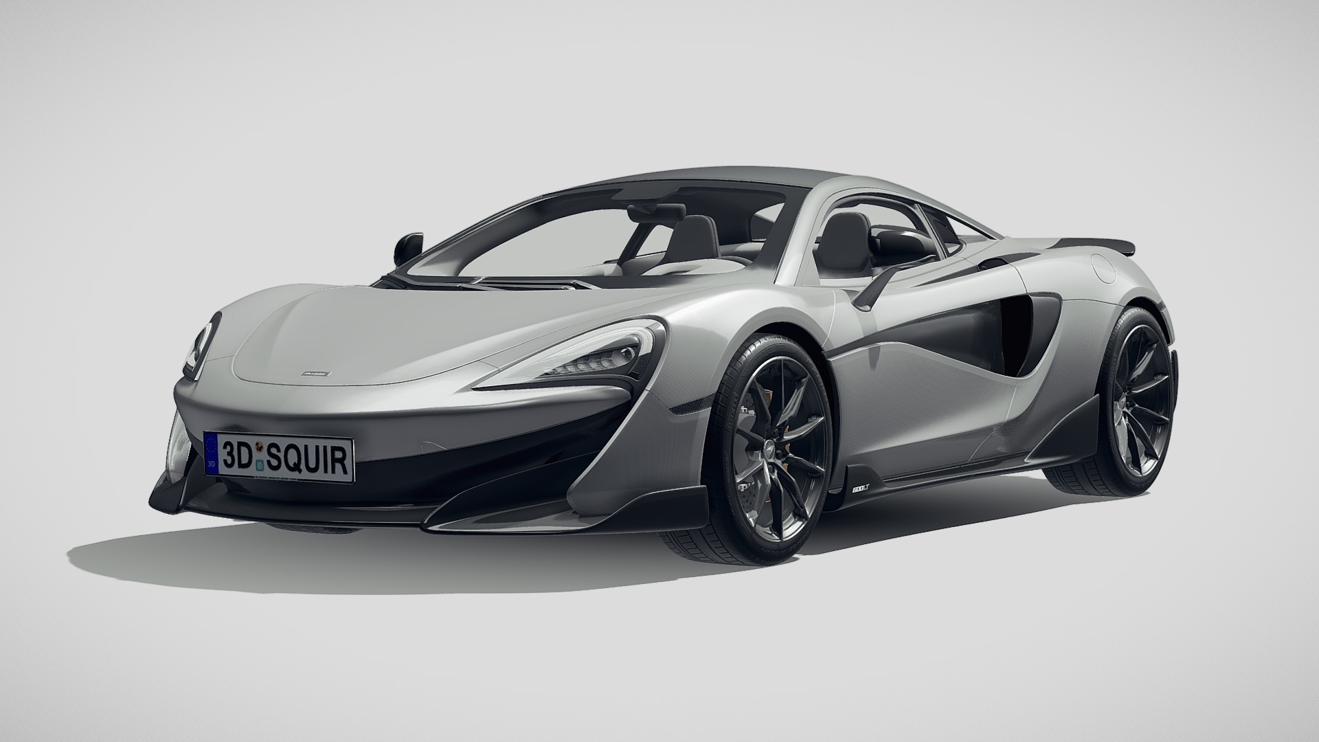 3D model McLaren 600LT 2019 - This is a 3D model of the McLaren 600LT 2019. The 3D model is about a silver sports car.