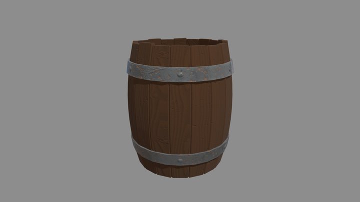Old medieval barrel 3D Model