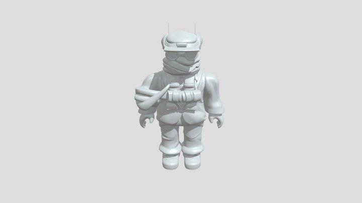 Pixelated armored character 3D Model