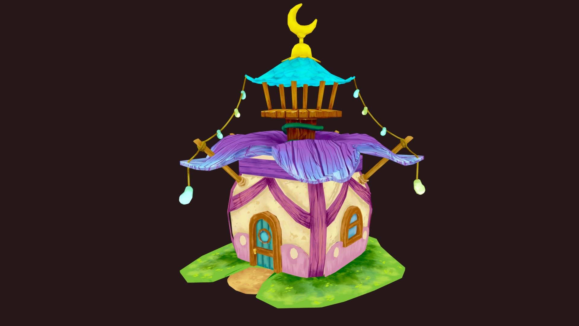 Flower house 3D model by JaneiCreates [f45ae05] Sketchfab