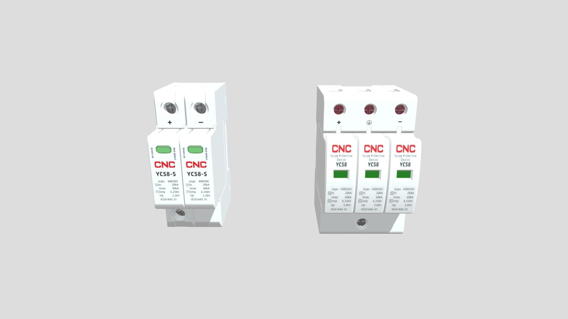 YCS8-□ Photovoltaic DC Surge Protective Device — Sketchfab embed 3D viewer