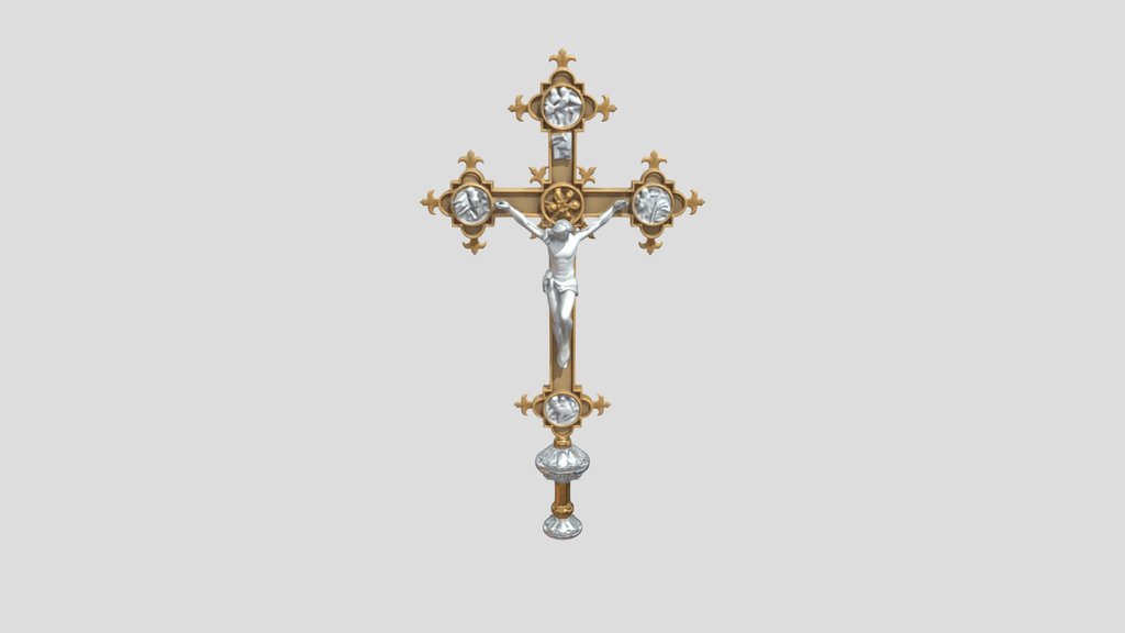 Ornate Gold and Silver Crucifix