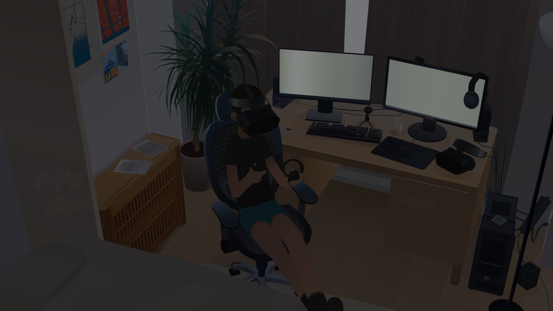 Quill Working from home in VR 3D model by Nick Ladd (Nicktheladd