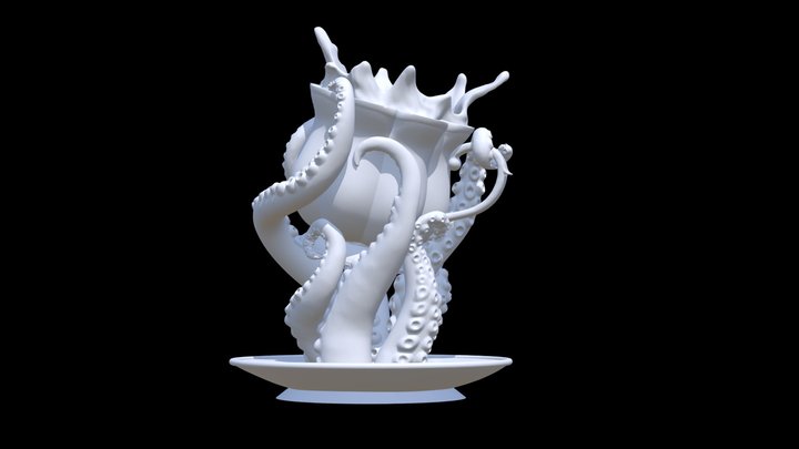 Teacup Penholder 3D Model