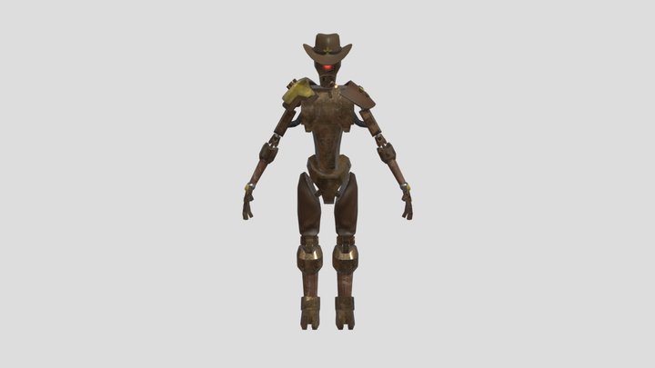 Steampunk Cowboy Robot 3D Model