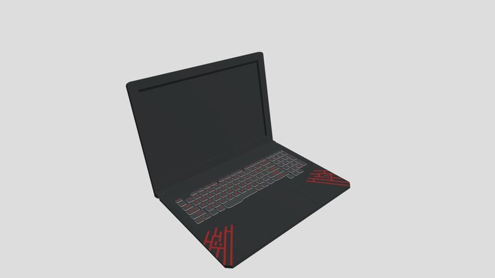 Laptop Gaming 3D Low Poly 3D Model