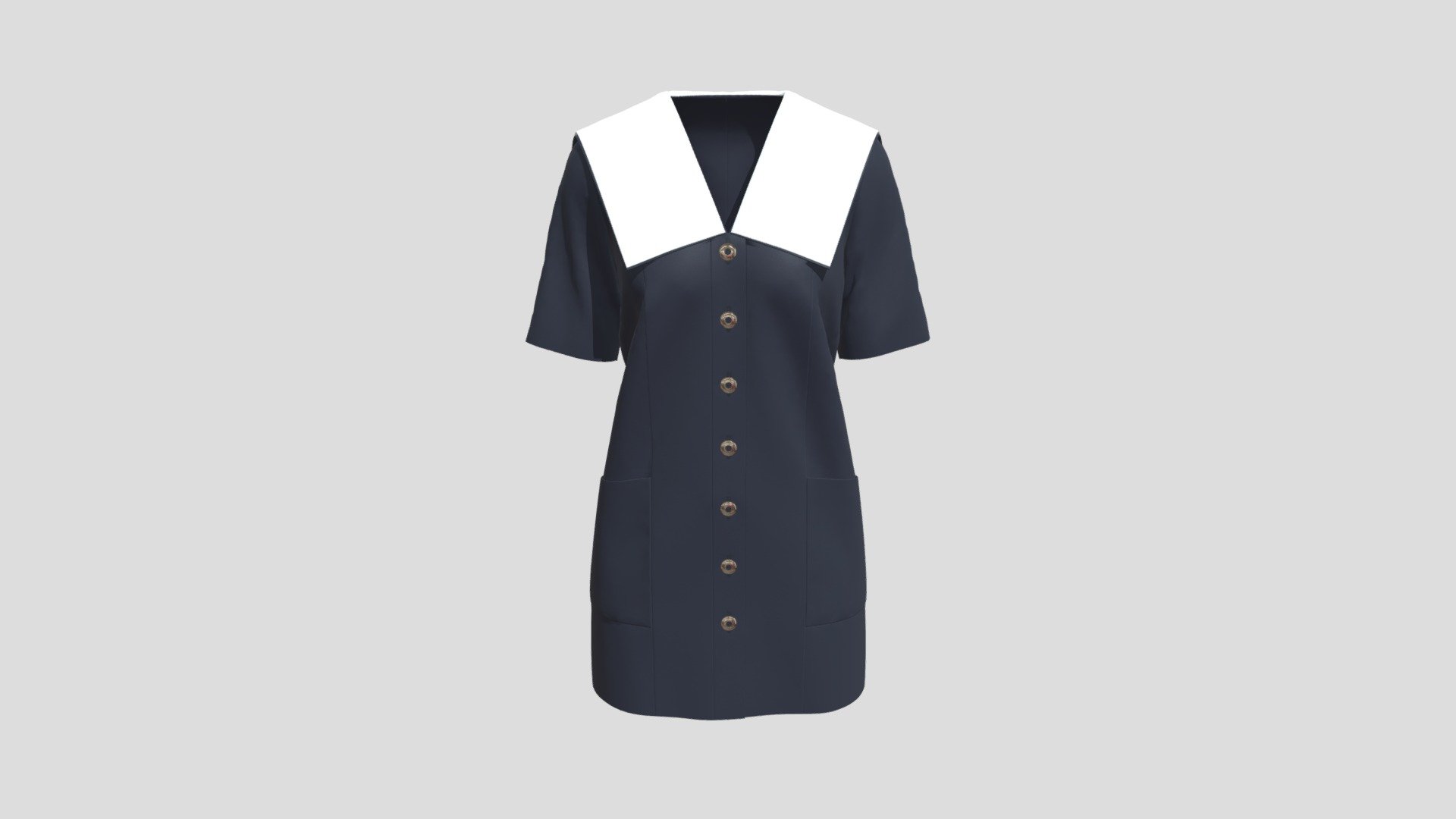 Sailor Collar Jacket Dress Buy Royalty Free 3D model by najdmie