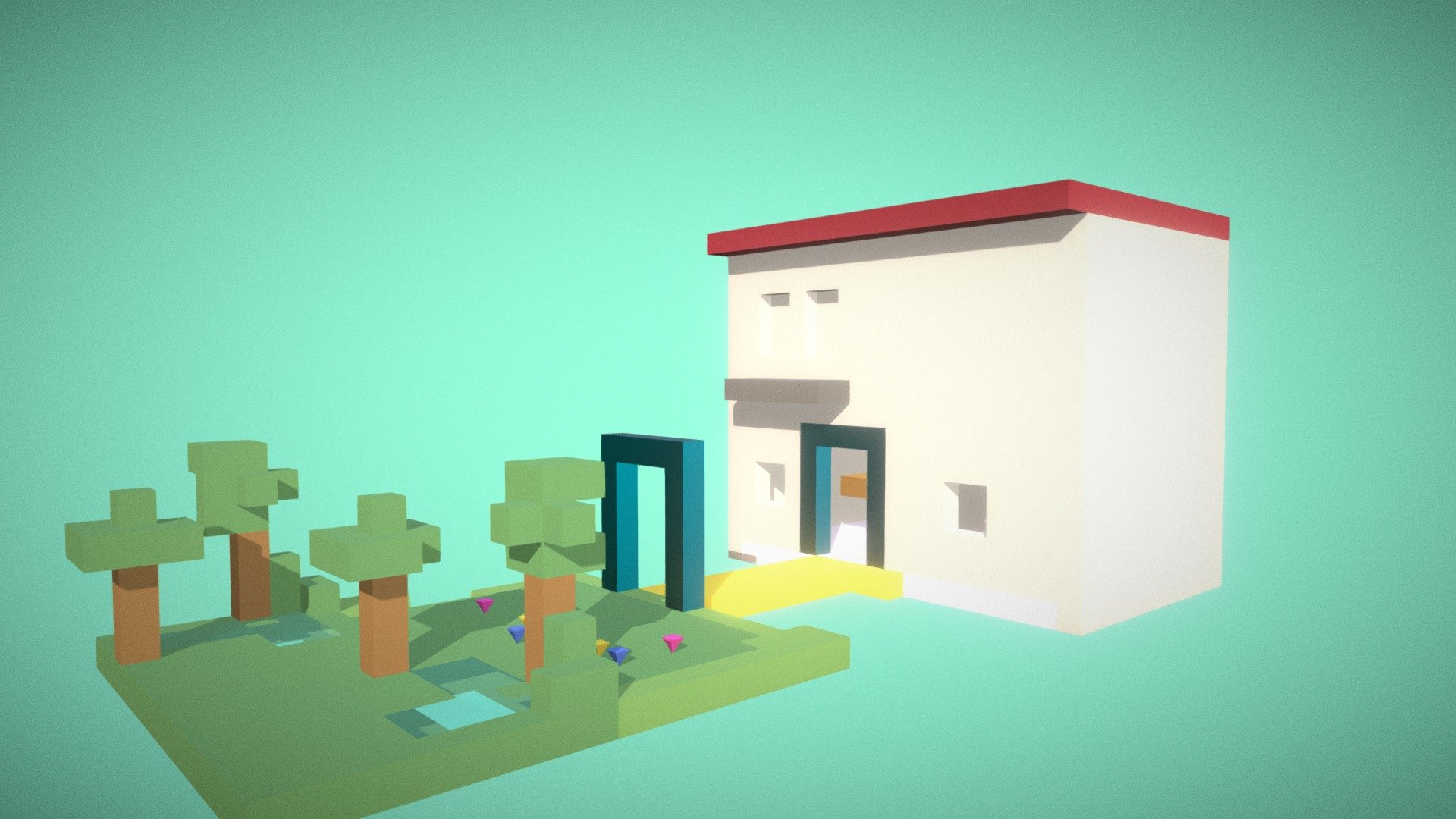 Voxel House and Garden