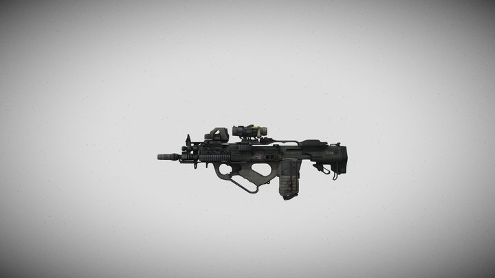 Bullpup Assault Rifle 3D Model