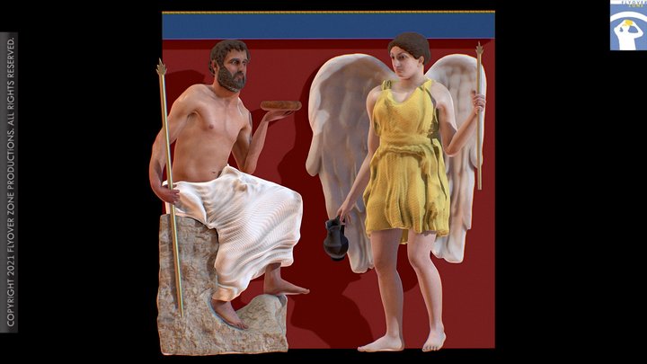 3D rendering of Metope North 31 Restored (Parthenon)
