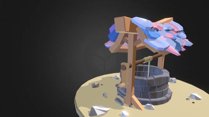 Low poly well 3D Model