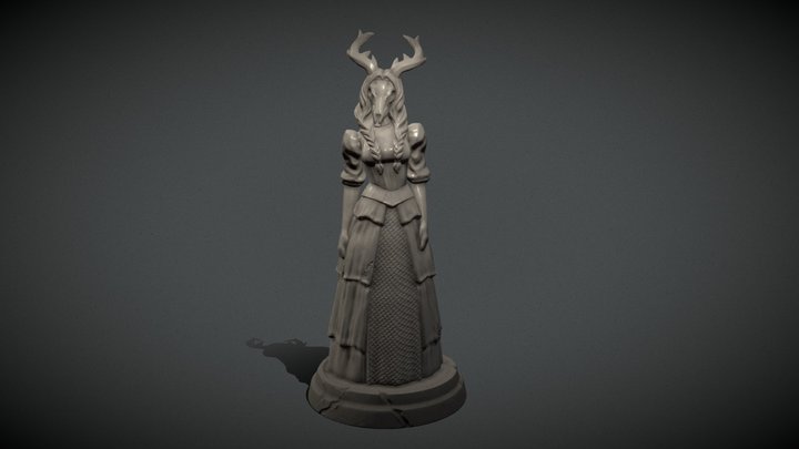 3D Printable Figurine: Trophy Huntress 3D Model