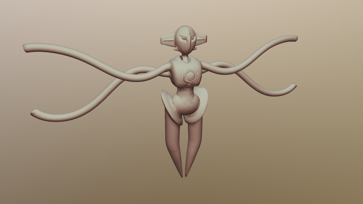 Deoxys Retopo 3D Model