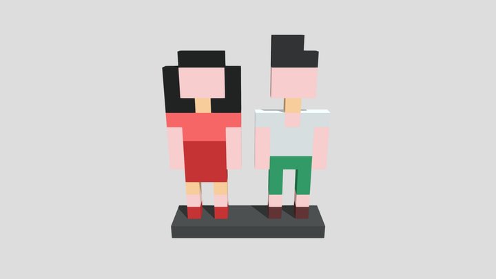 mini pixel art Person Voxel 3D Model