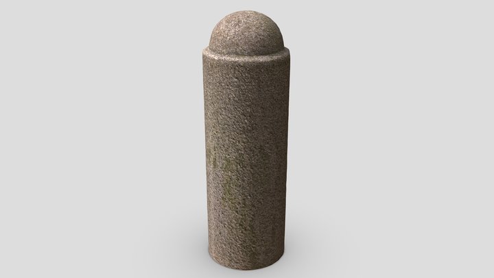 Concrete Bollard Scan 01 | Retopologized 3D Model