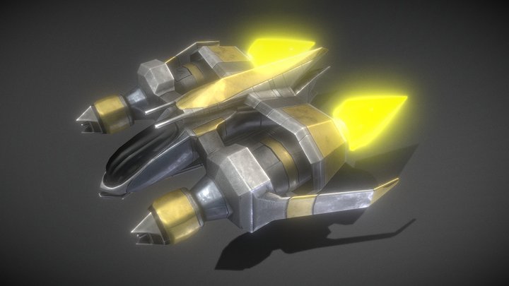 Star Fighter Low-Poly 3D Model
