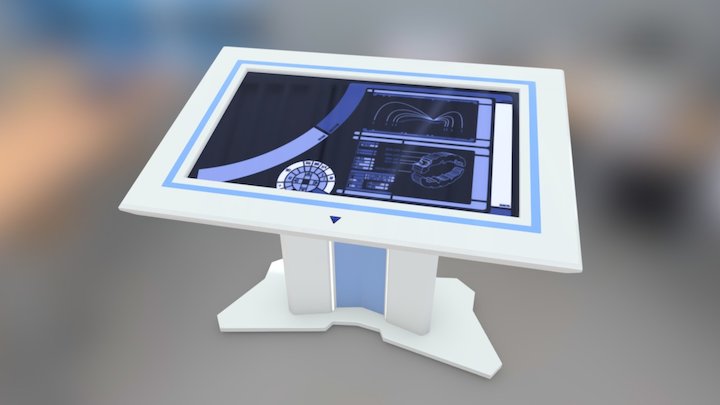 Интерактивный стол «Командир» 48" white 3D Model