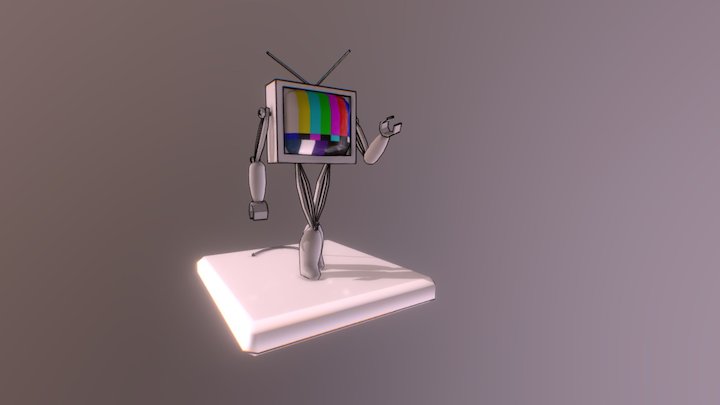 TV Robot - Low Poly 3D Model
