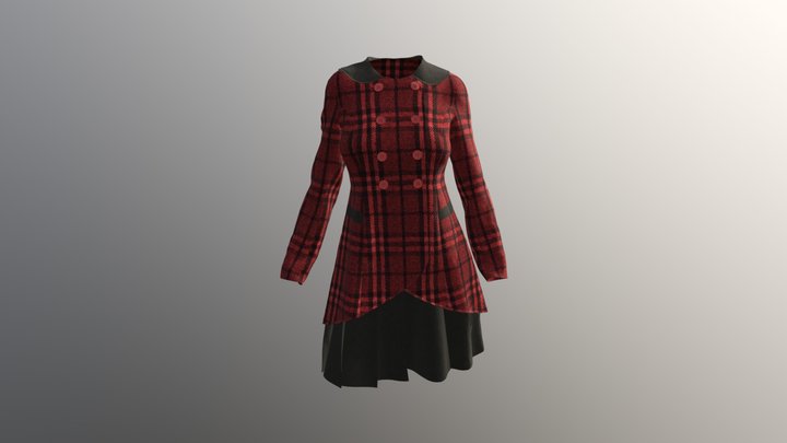Check Coat Set 3D Model