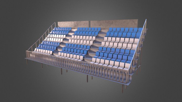 Race Track/ Stadium Viewing Stand and Seating 3D Model