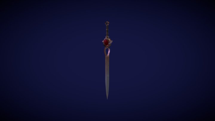 Red diamond sword 3D Model