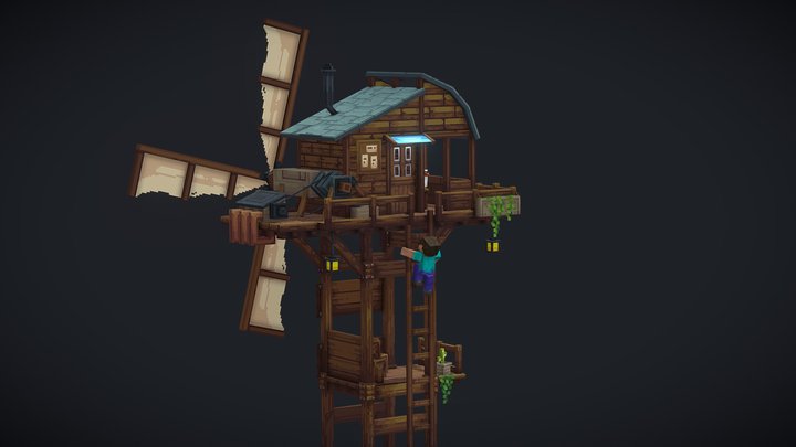 Windmill house 3D Model