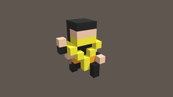 Pixel Dailies - Figther 3D Model