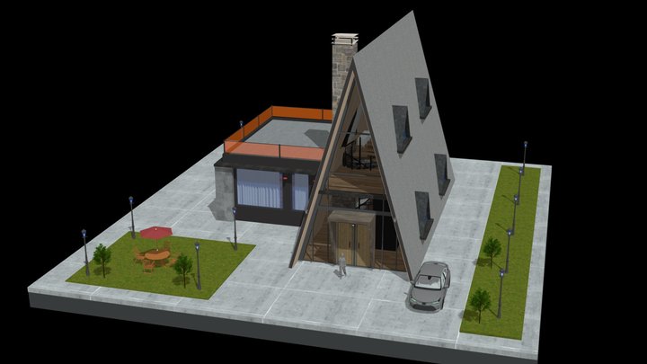 free 3dsmax model of modern luxury villa house