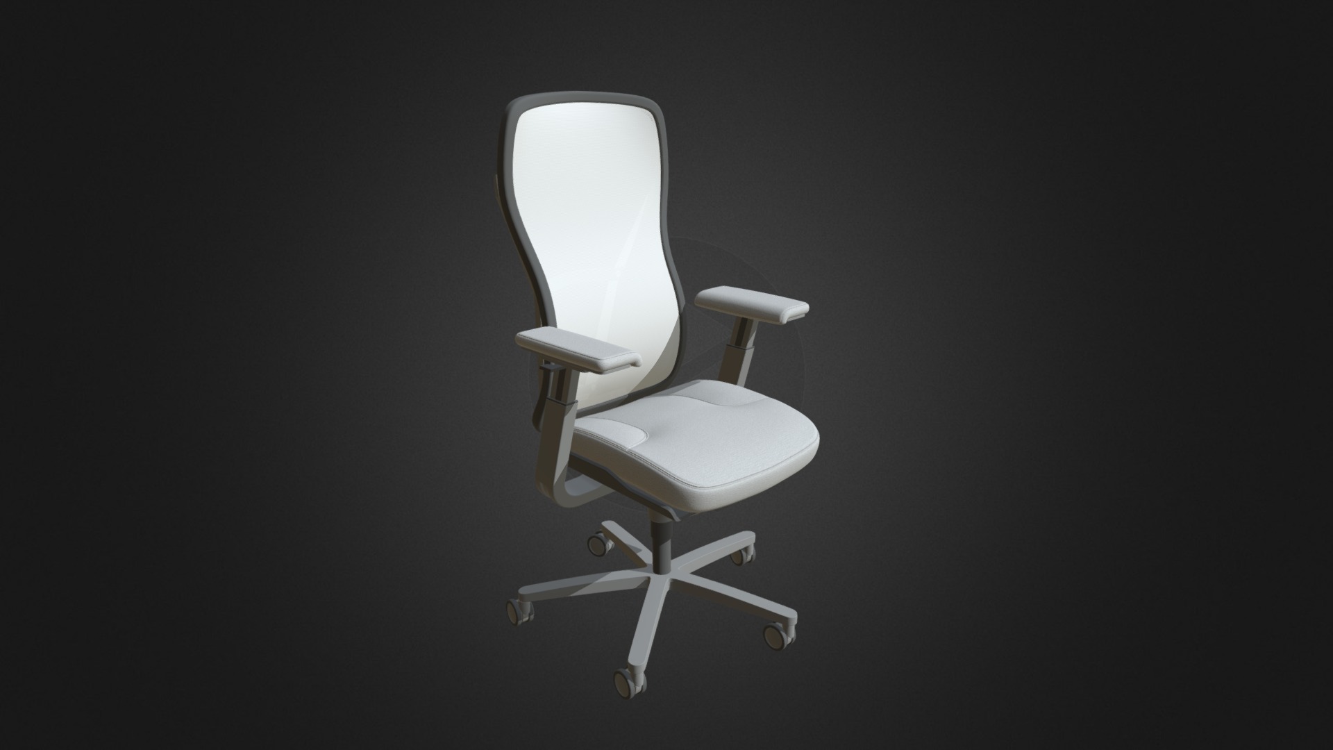 3D model Office Chair - This is a 3D model of the Office Chair. The 3D model is about a white chair with a white cushion.