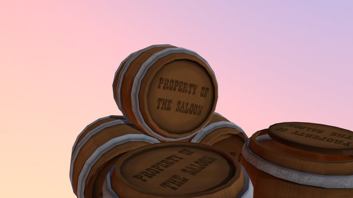 Wild West Barrels 3D Model