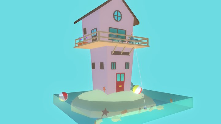 Beach House 3D Model