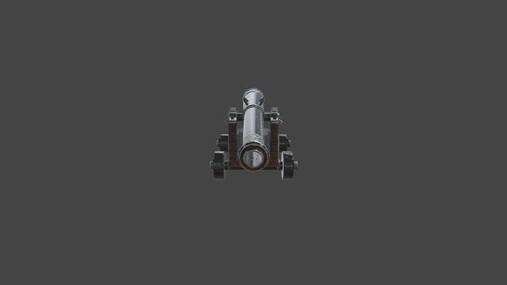 Textured Cannon 3D Model