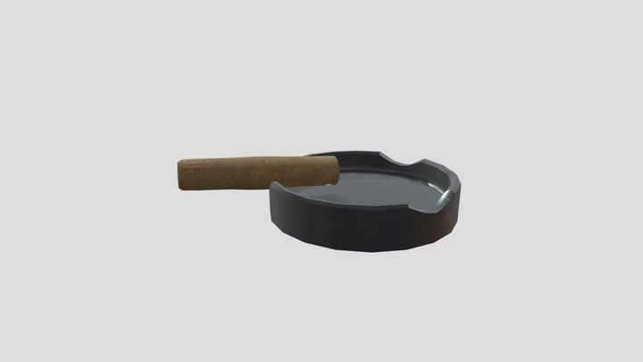 Ashtray with Cigar 3D Model