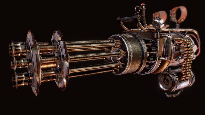 Berserker - Steampunk Minigun 3D Model